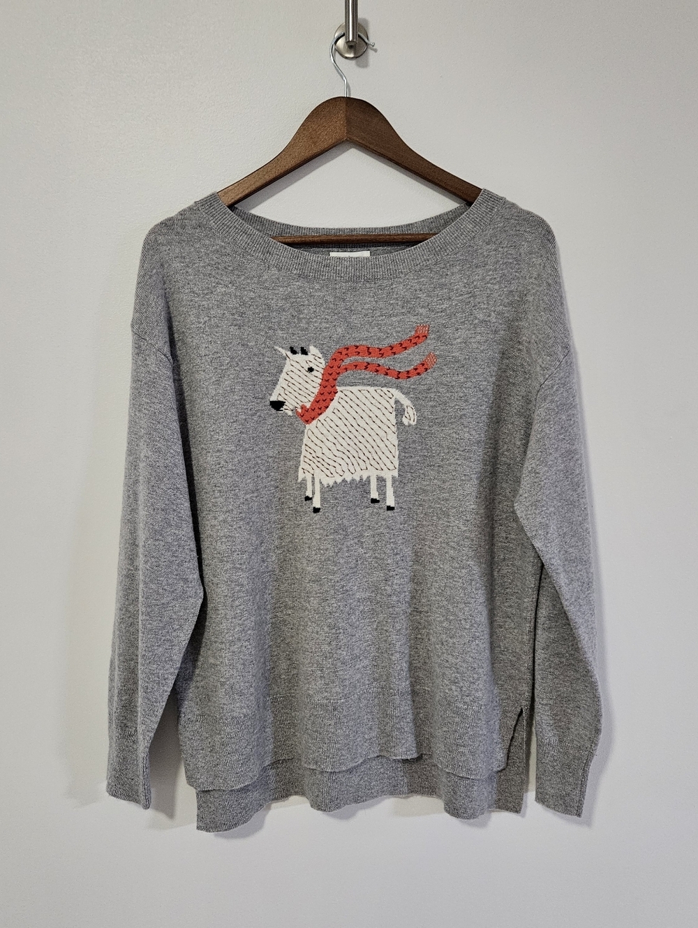 Sundance Cheerful Billy Goat Wool Blend Sweater Gray Size Small